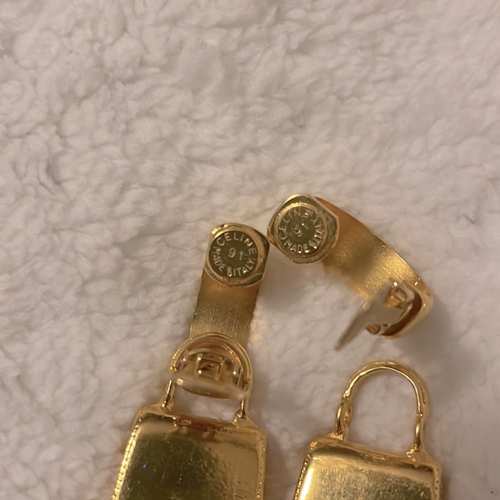 Celine *RARE* Vintage 91 mini purse clip-on earrings - Picture 5 of 6